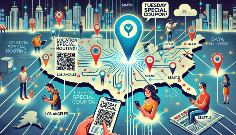 AI generated image to show QRCodes and Location Based Routing